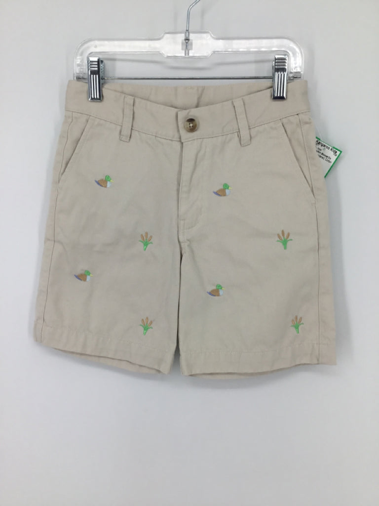 The Beaufort Bonnet Co Child Size 8 Tan Embroidered Shorts - boys