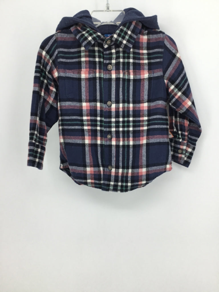 Old Navy Child Size 2 Navy Plaid Shirt - boys