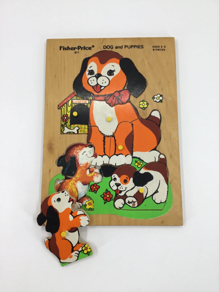 Fisher Price Vintage Dog & Puppies Vintage Peg Puzzle