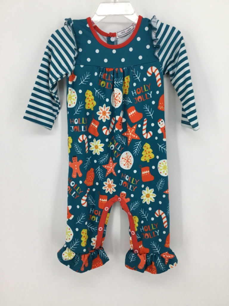 Little Millie Child Size 12 Months Teal Christmas Sleeper