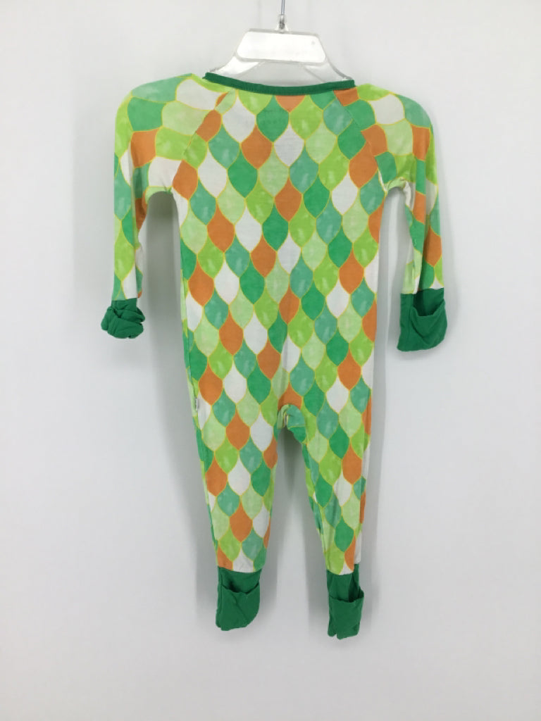Little Sleepies Child Size 0-3 Months Green Print Pajamas - boys