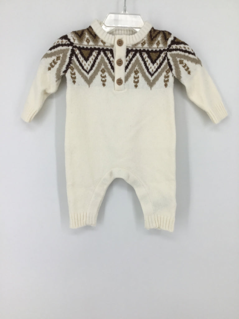 Old Navy Child Size 0-3 Months Cream Print Outfit - boys