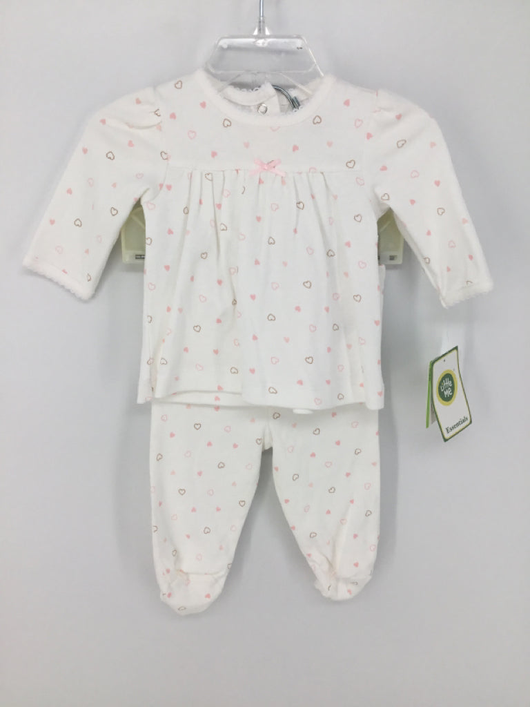 Little Me Child Size 3 Months White Outfit - girls
