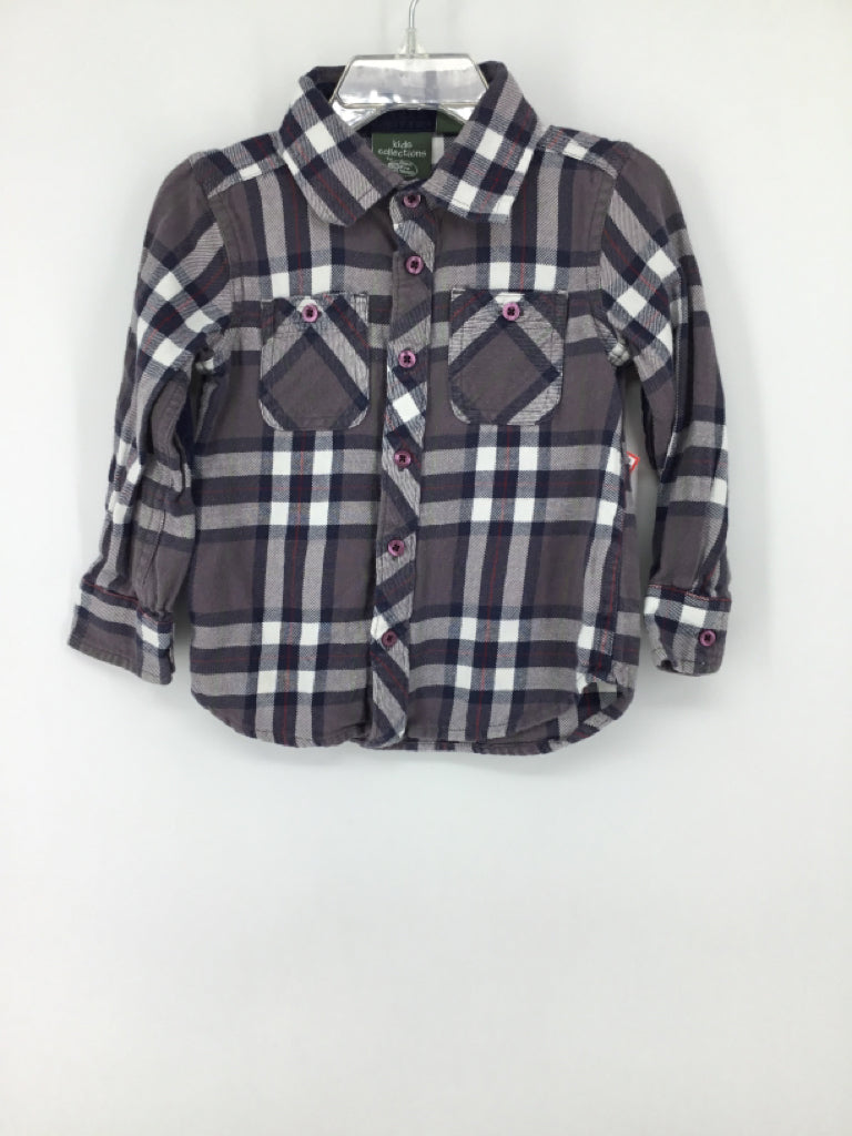 Bass Pro Shops Child Size 2 Gray Plaid Shirt - boys