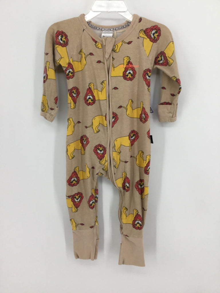 Wondersuit Child Size 6-12 Months Tan Print Pajamas - boys