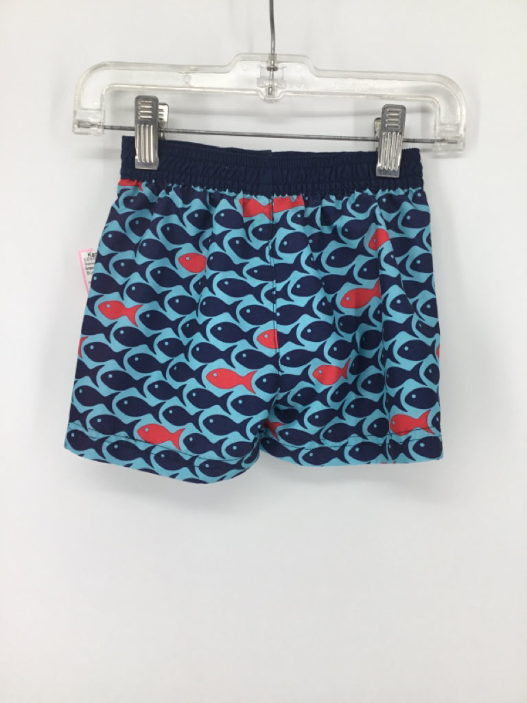brandless Child Size 6-9 Months Blue Print Swimwear - boys