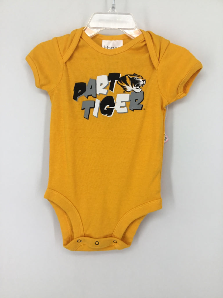 Hanes Child Size 6-9 Months Yellow Onesie