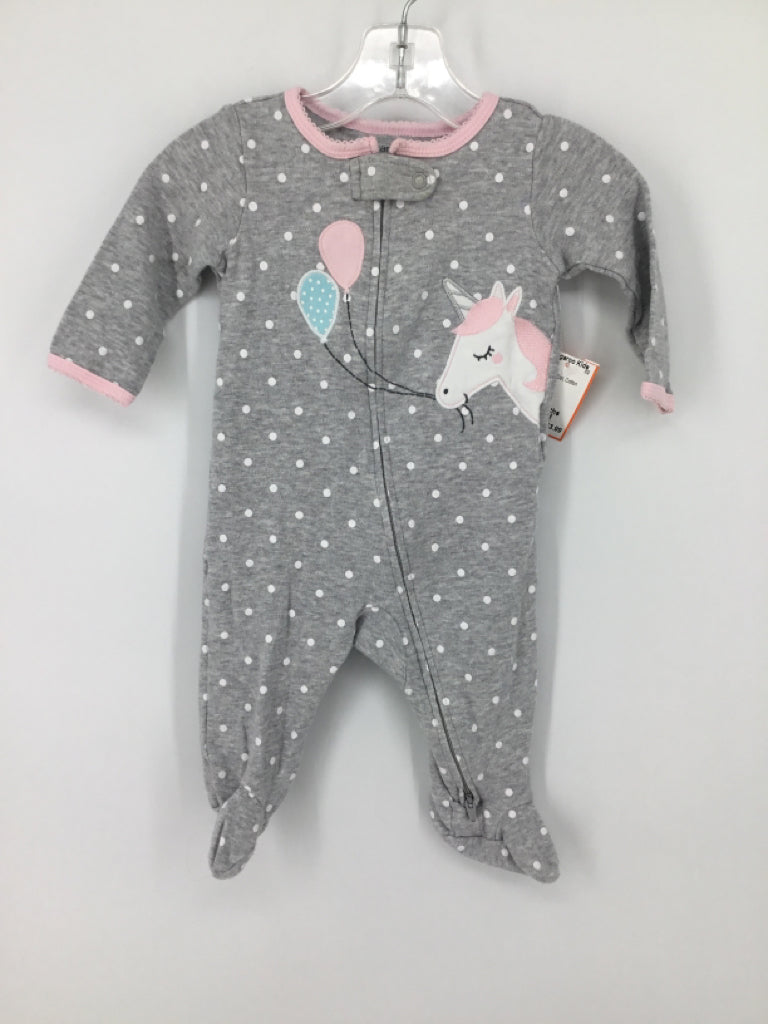 Carter's Child Size 6 Months Gray Sleepers