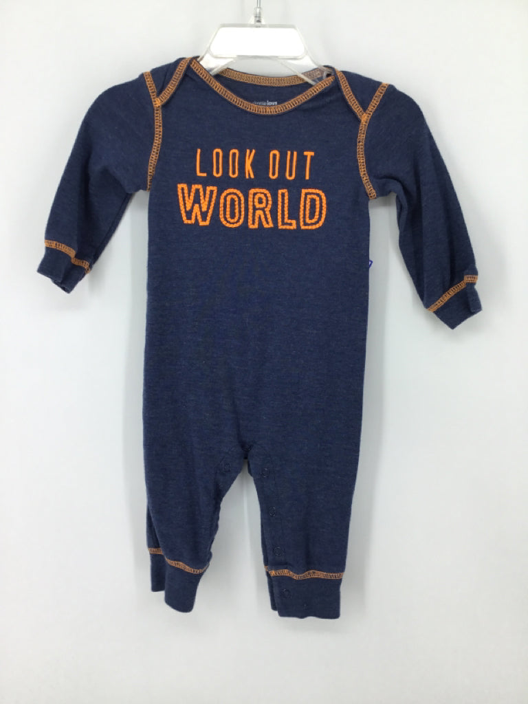 Simple Joys made by Carters Child Size 3-6 Months Blue Embroidered Outfit - boys