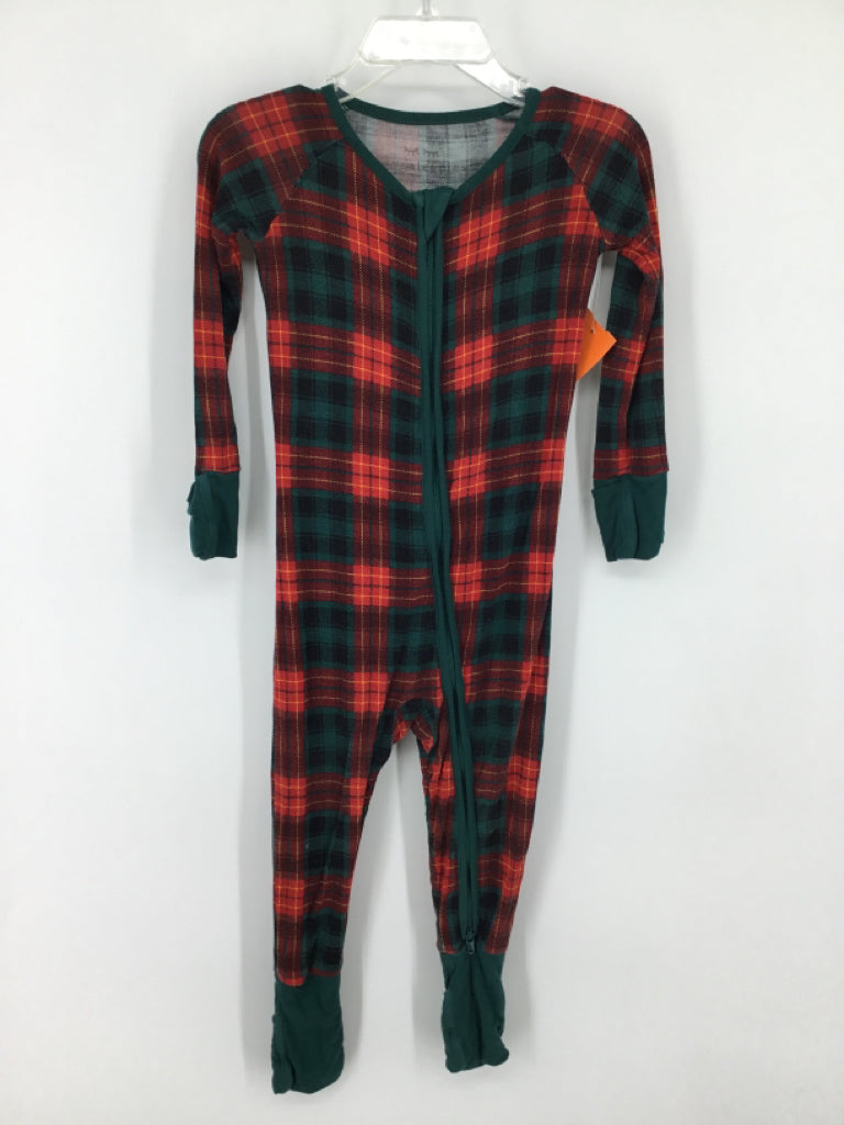 Little Sleepies Child Size 12-18 Months Green Plaid Pajamas - boys