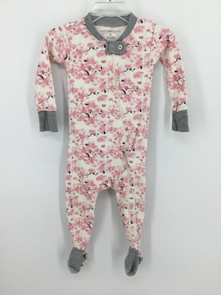 Burt's Bees Baby Child Size 12 Months Pink Sleepers