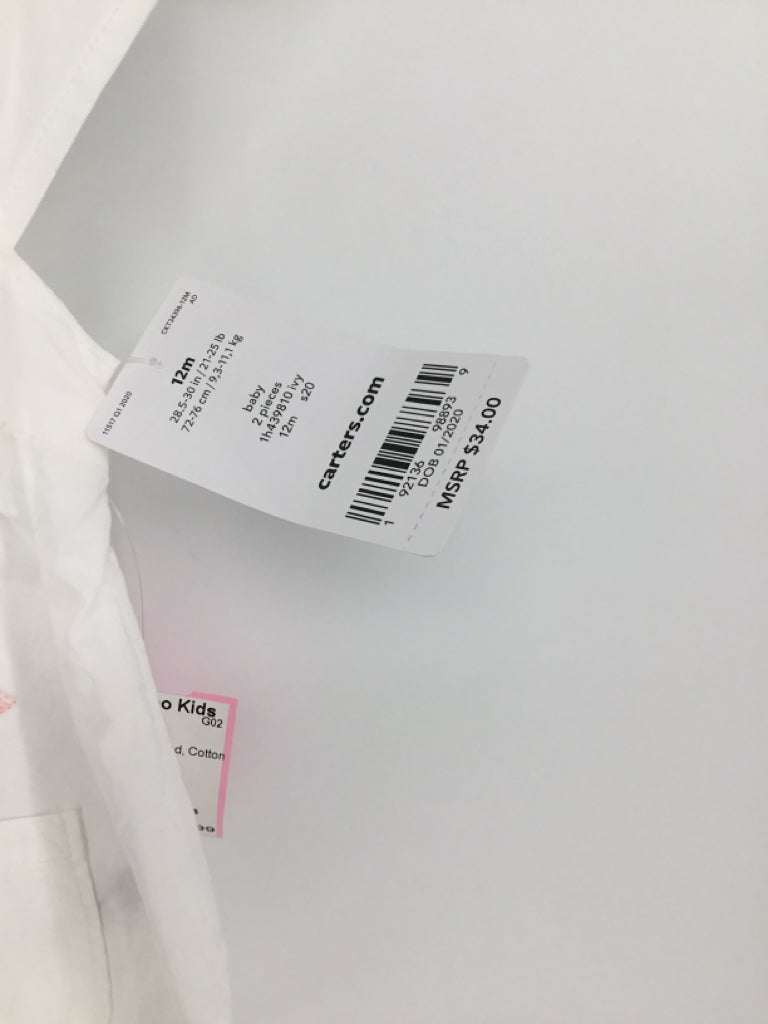 Carter's Child Size 12 Months White Shirt - girls