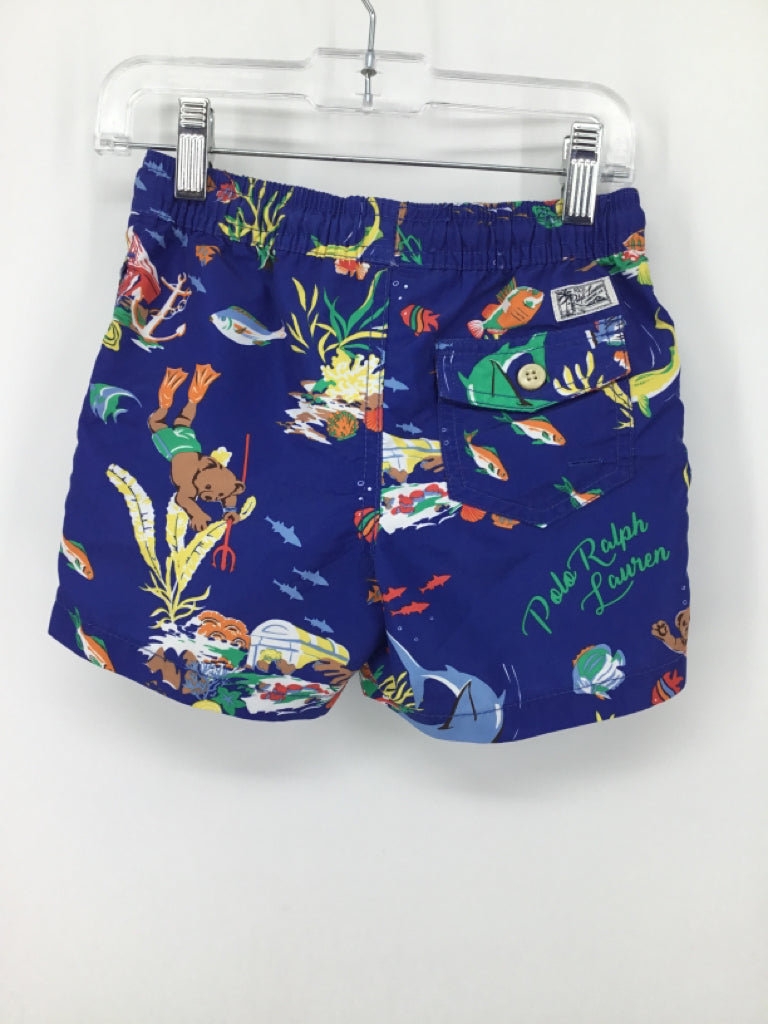 Ralph Lauren Child Size 4 Blue Print Swimwear - boys