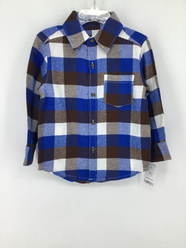 Carter's Child Size 3 Blue Checkered Shirt - boys