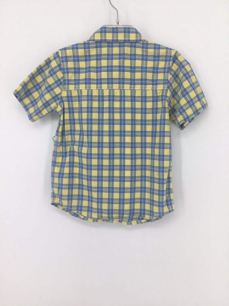 OshKosh B'gosh Child Size 4 Yellow Plaid Shirt - boys