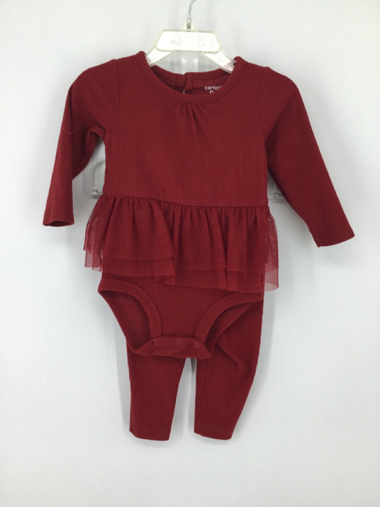 Carter's Child Size 6 Months Red Outfit - girls
