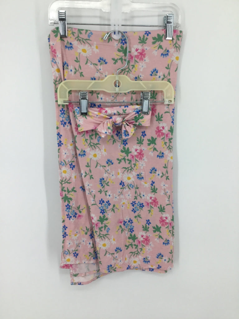 Posh Peanut Child Size 0-6 Months Pink Print Blanket & Headband