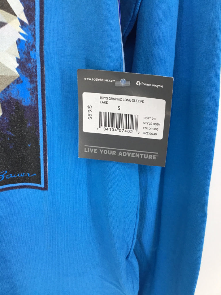 Eddie Bauer Child Size 7 Blue screen printed T-shirt - boys
