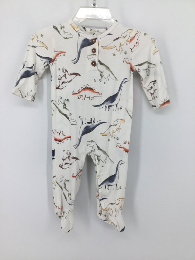 Milkberry Child Size 0-3 Months White Dinosaur Outfit - boys