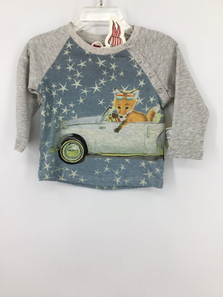 Little Wings Child Size 6 Months Blue Print T-shirt - boys