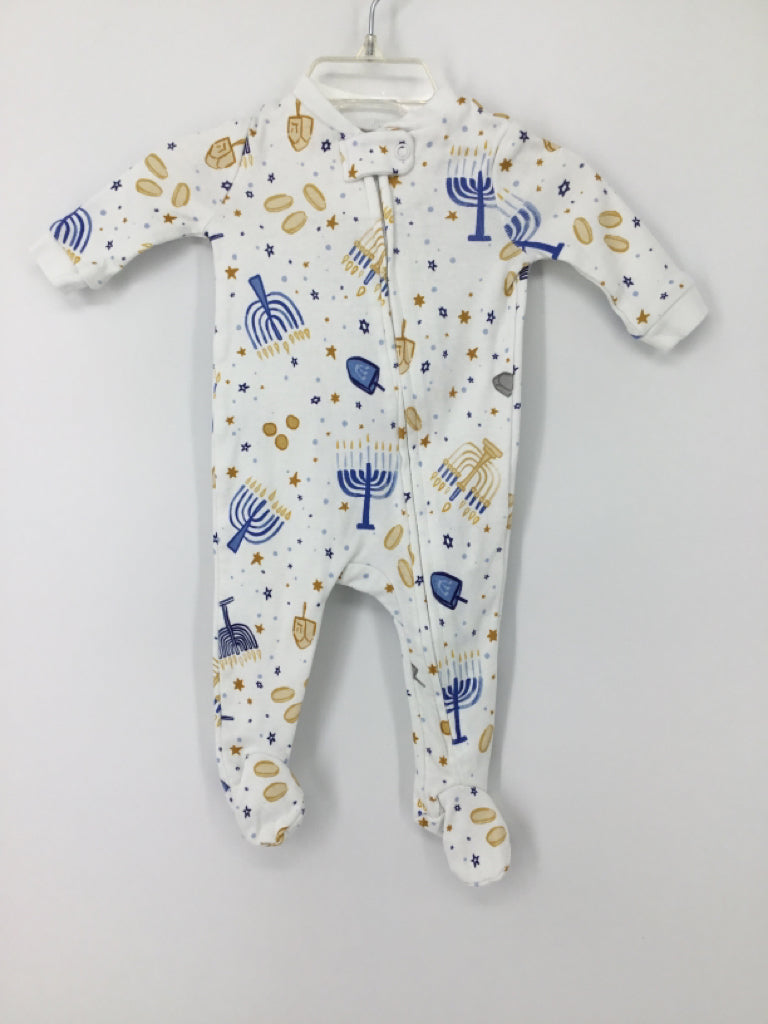 Pottery Barn Kids Child Size 0-3 Months Blue Hanukkah Sleeper