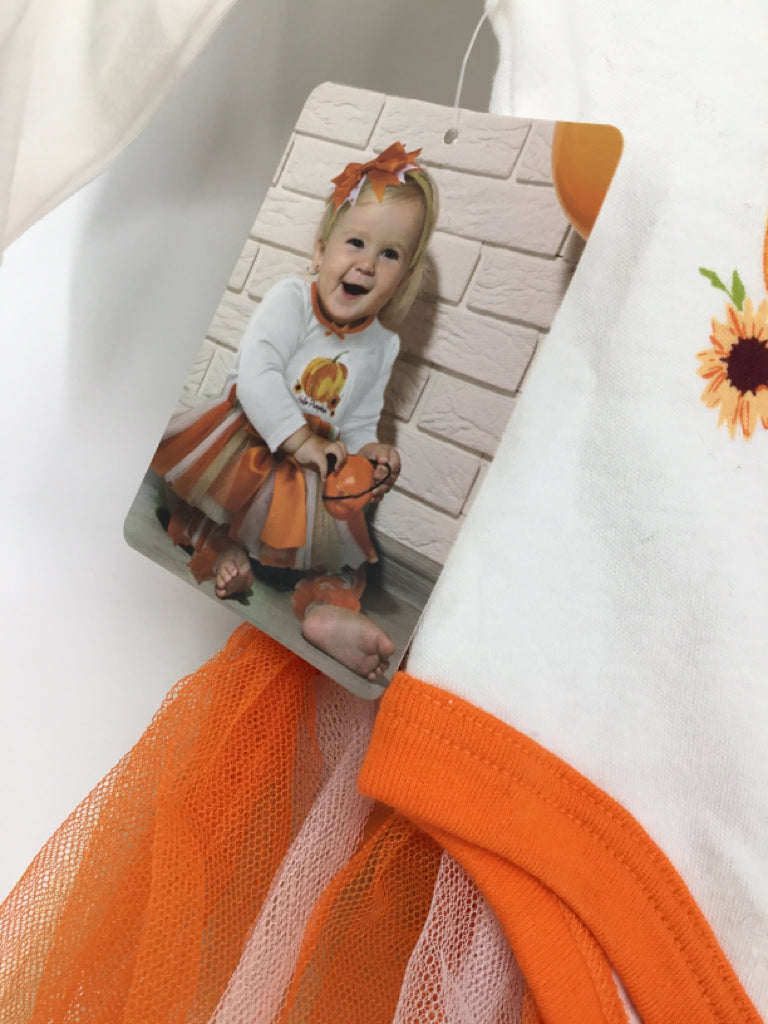 Baby Essentials Child Size 3 Months Orange Halloween Outfit