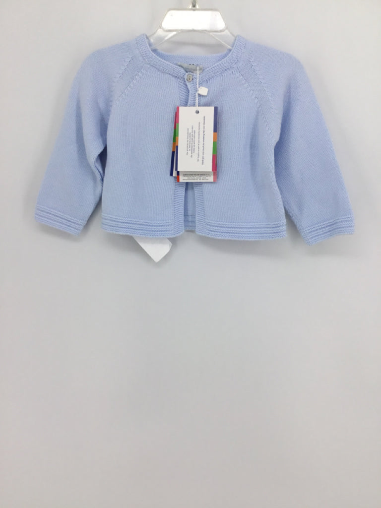 Nan Con Chocolate Child Size 12 Months Blue Solid Sweater - boys