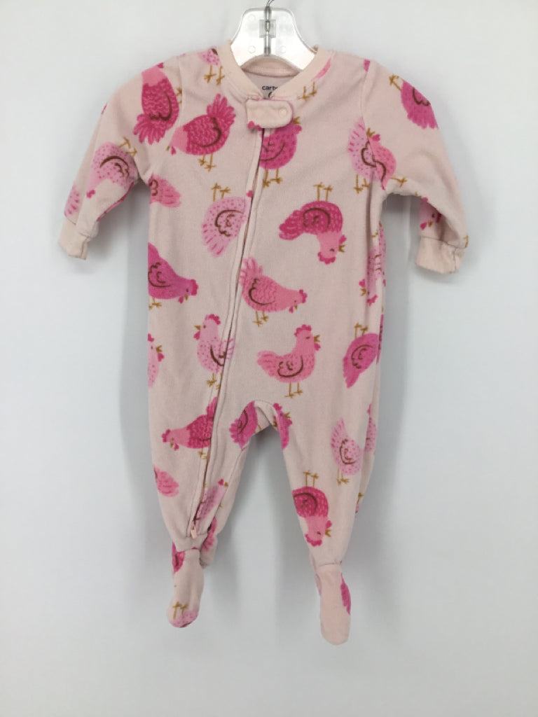 Cart Wheel Child Size 6 Months Pink Sleepers