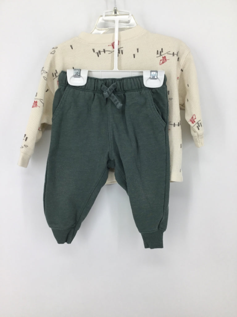 Carter's Child Size 12 Months Cream Print Outfit - boys