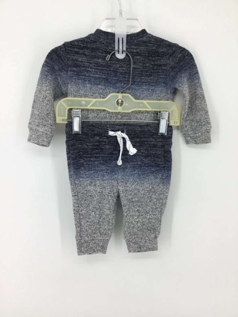 Beetle & Thread Child Size 0-3 Months Blue Marbled Outfit - boys