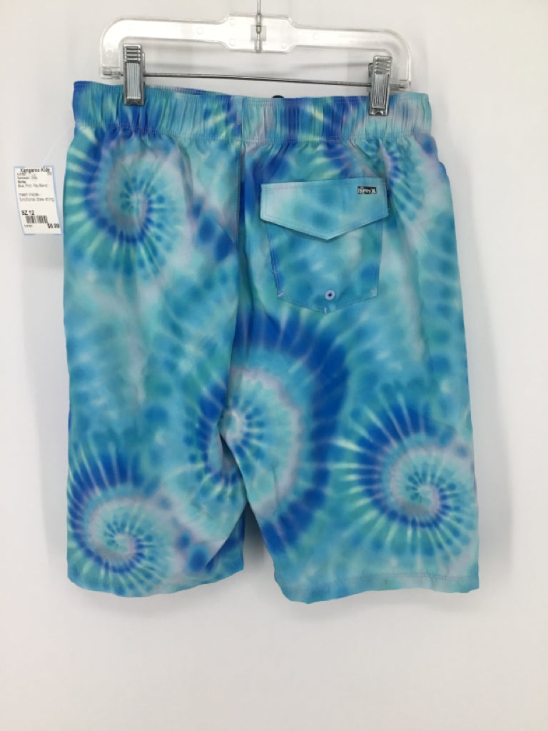 Hurley Child Size 12 Blue Print Swimwear - boys