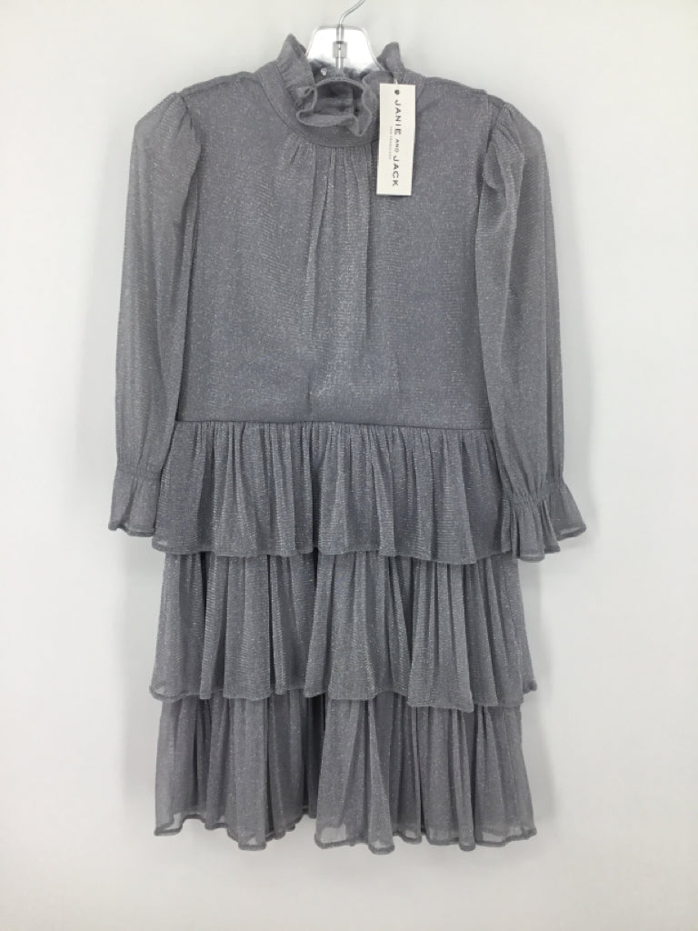 Janie and Jack Child Size 10 Silver Dress - girls