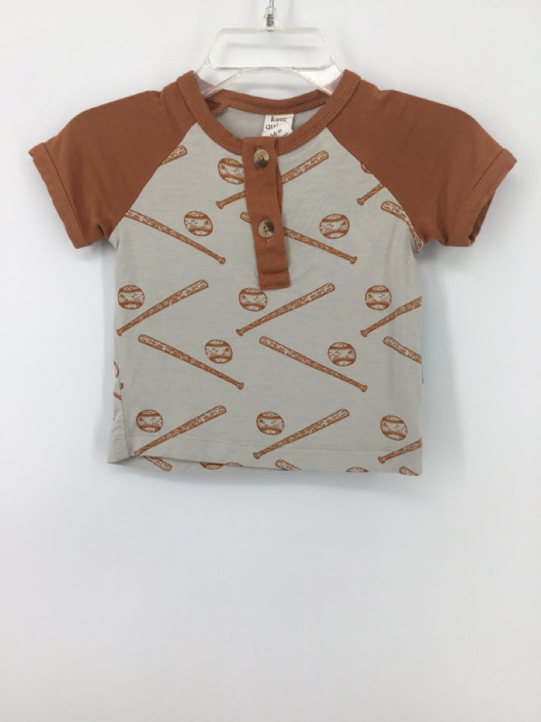 Kate Quinn Organics Child Size 3-6 Months Orange Print T-shirt - boys