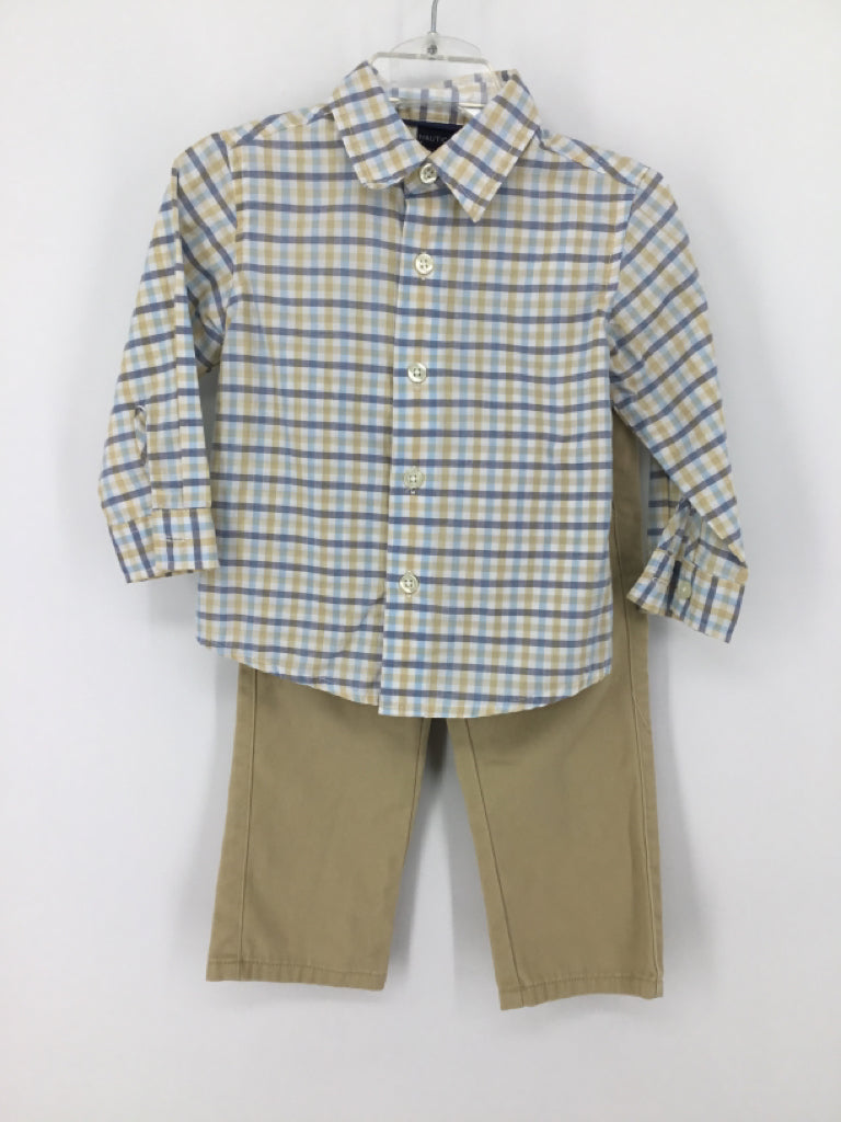 Nautica Child Size 18 Months Multi-Color Checkered Outfit - boys