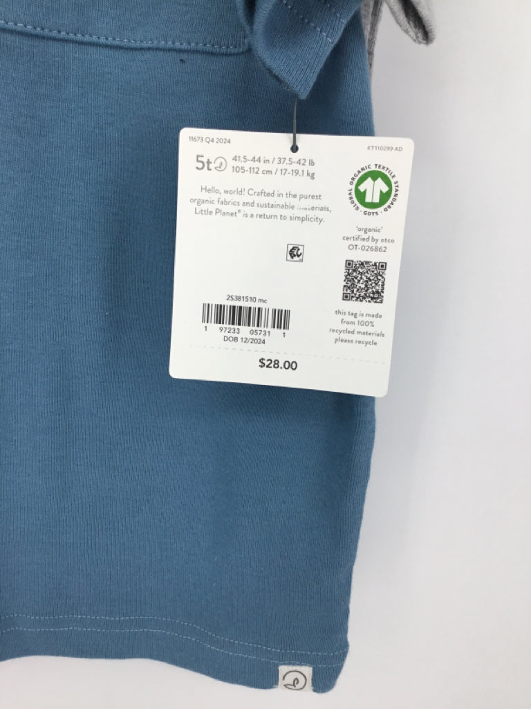 Little Planet Child Size 5 Blue Solid T-shirt - boys