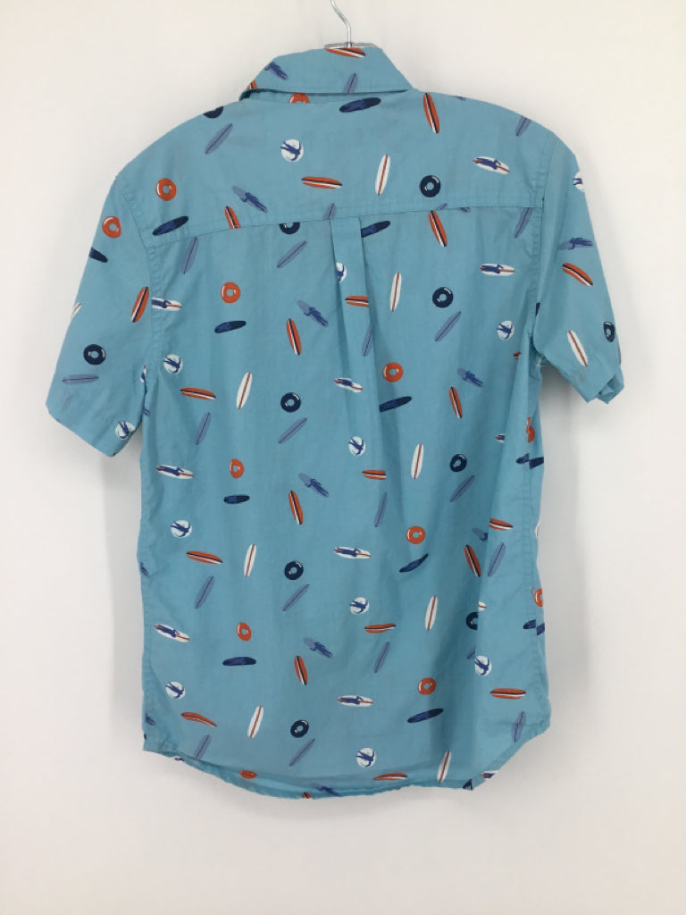 Nordstrom Child Size 10 Blue Print Shirt - boys