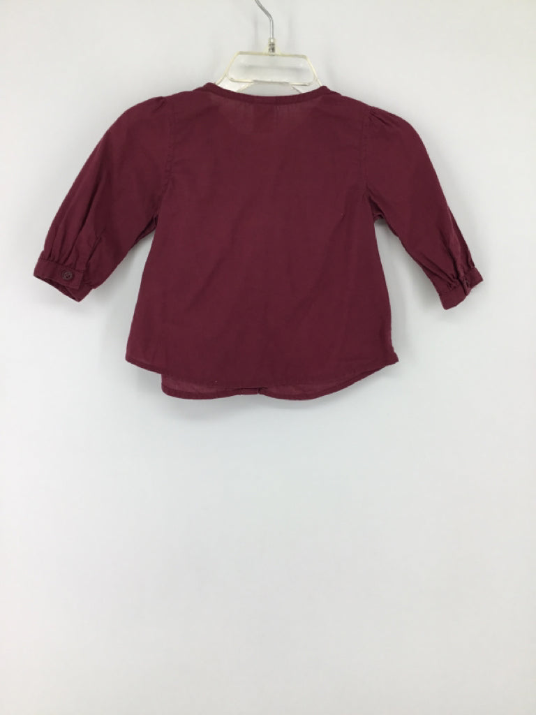 Old Navy Child Size 3-6 Months Burgundy Shirt - girls