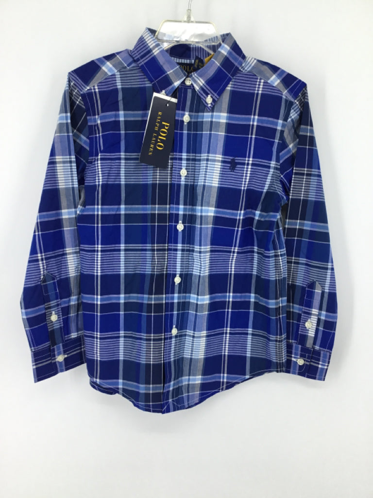 Ralph Lauren Child Size 6 Blue Plaid Shirt - boys