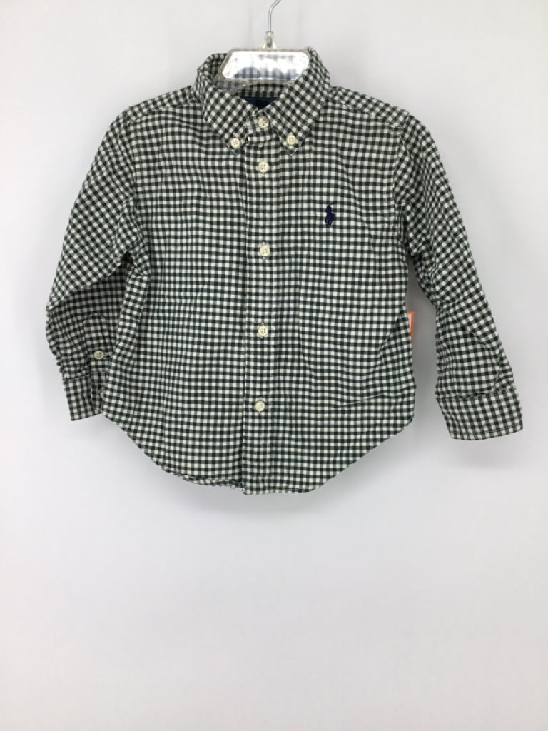Ralph Lauren Child Size 24 Months Green Gingham Shirt - boys