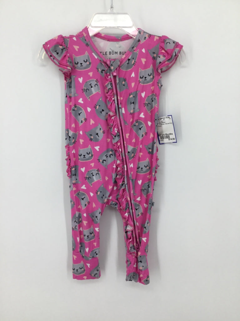 Little Bum Bums Child Size 3-6 Months Pink Pajamas - girls