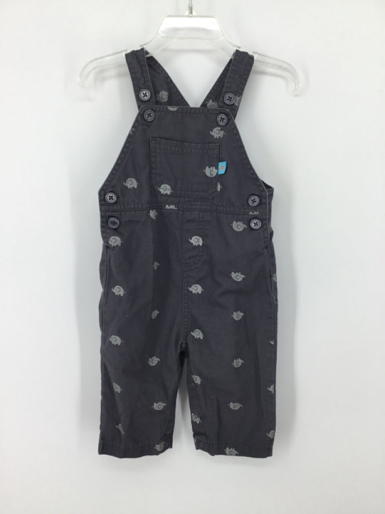 Just One You Made by Carters Child Size 12 Months Gray Print Overalls - boys