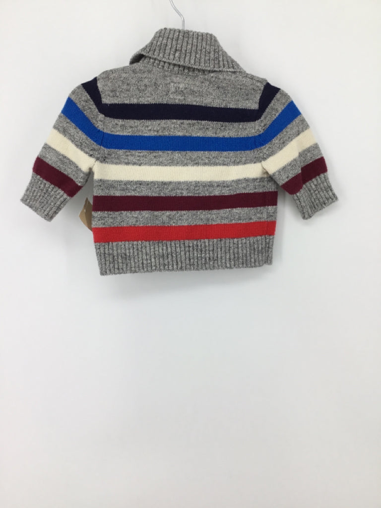 Baby Gap Child Size 0-3 Months Gray Stripe Sweater - boys