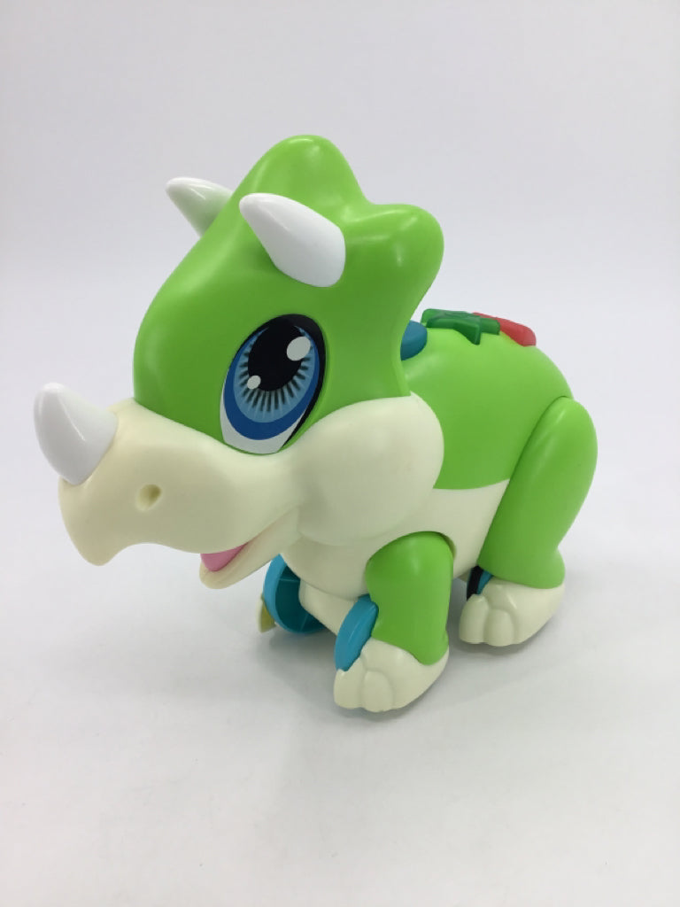 Megasaur Push and Play Green Triceratops