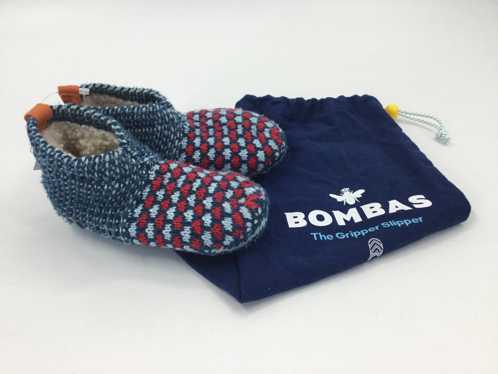 Bombas Child Size 5 Toddler Blue Slippers