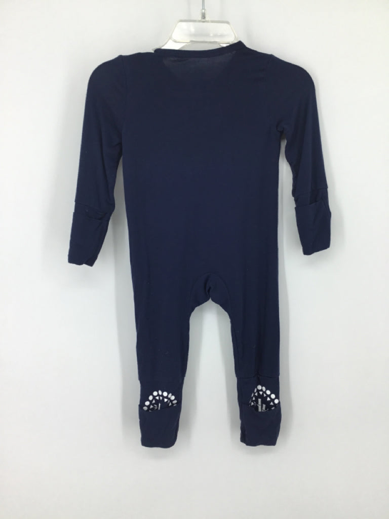 Pat Pat Child Size 0-3 Months Navy Solid Pajamas - boys