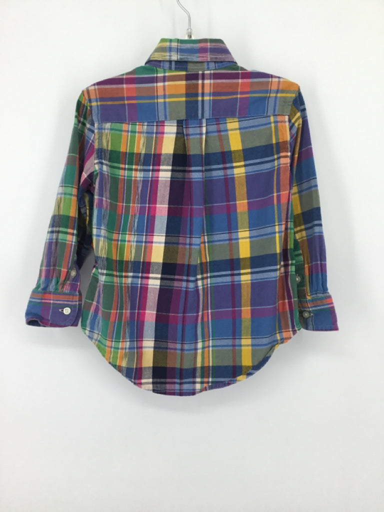 Ralph Lauren Child Size 2 Multi-Color Plaid Shirt - boys