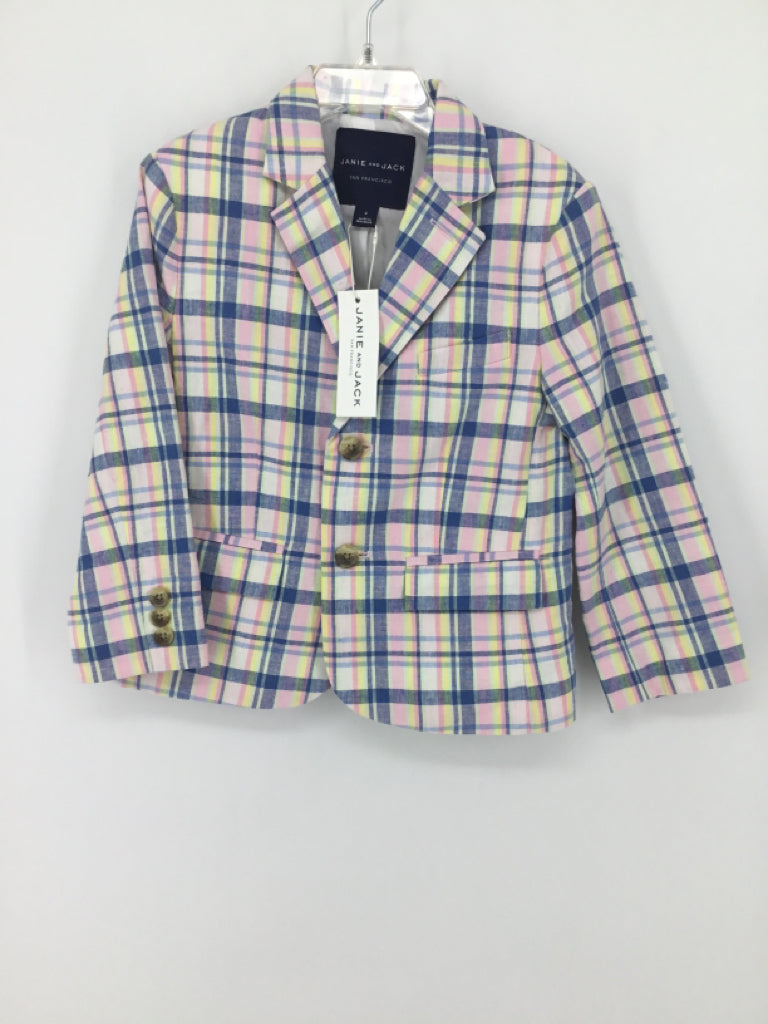 Janie and Jack Child Size 4 Multi-Color Plaid Blazer - boys
