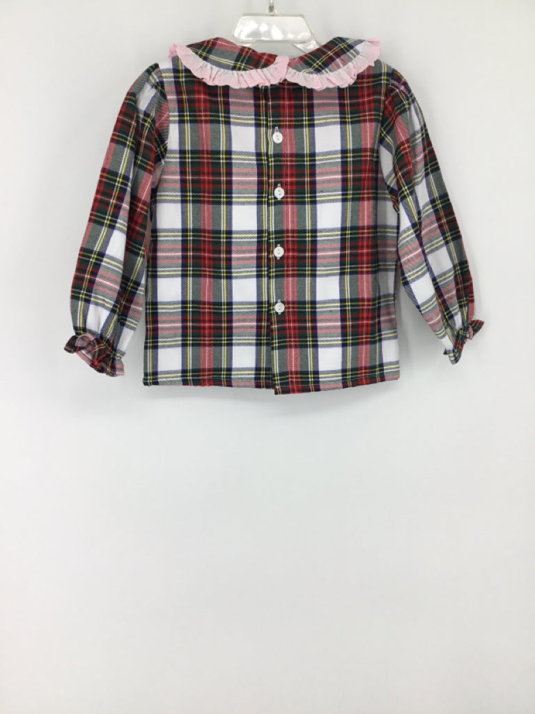 The Smocked Flamingo Child Size 3 Red Shirt - girls