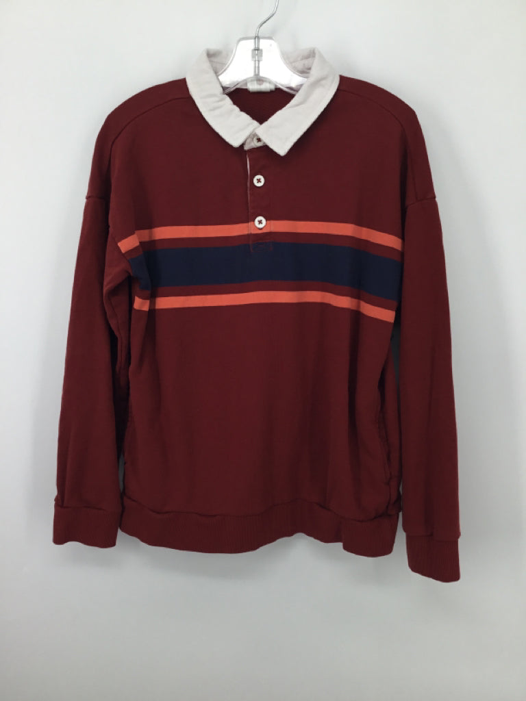 Hanna Andersson Child Size 10 Burgundy Stripe Shirt - boys