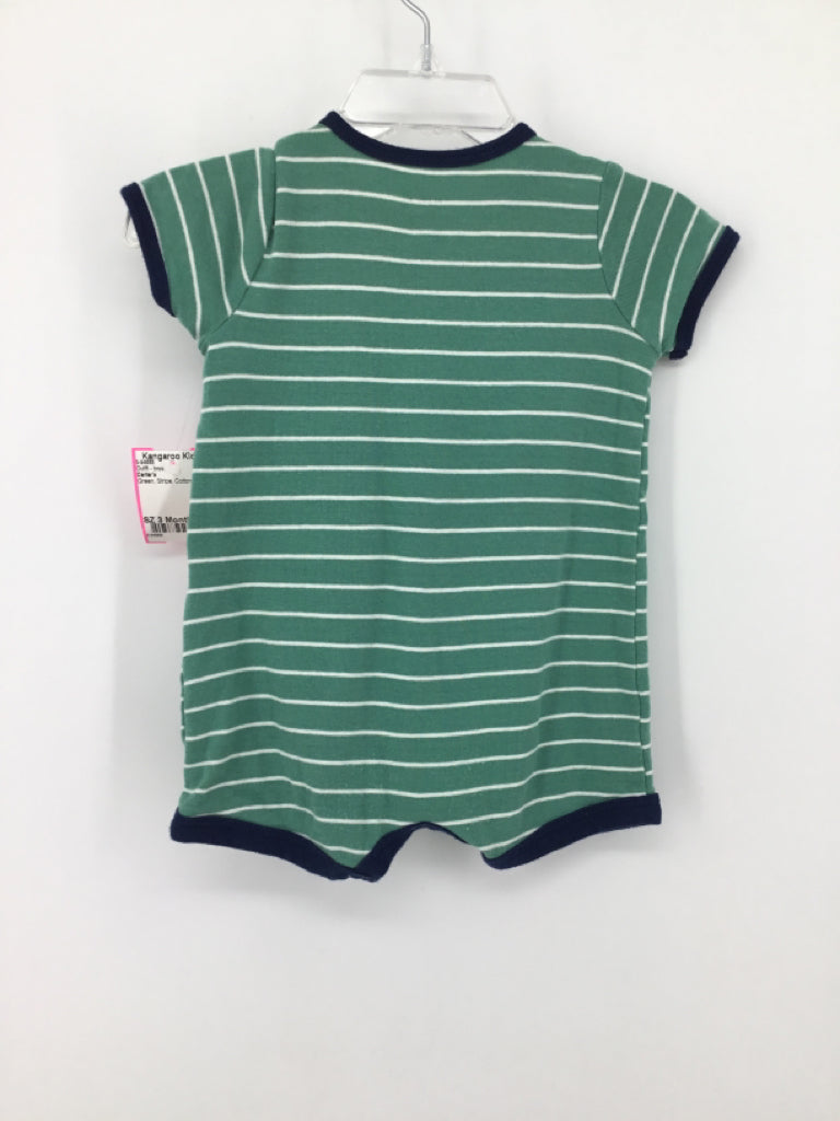 Carter's Child Size 3 Months Green Stripe Outfit - boys